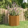 vidaXL Planter Rusty Corten steel Decorative Inlays Planter Square