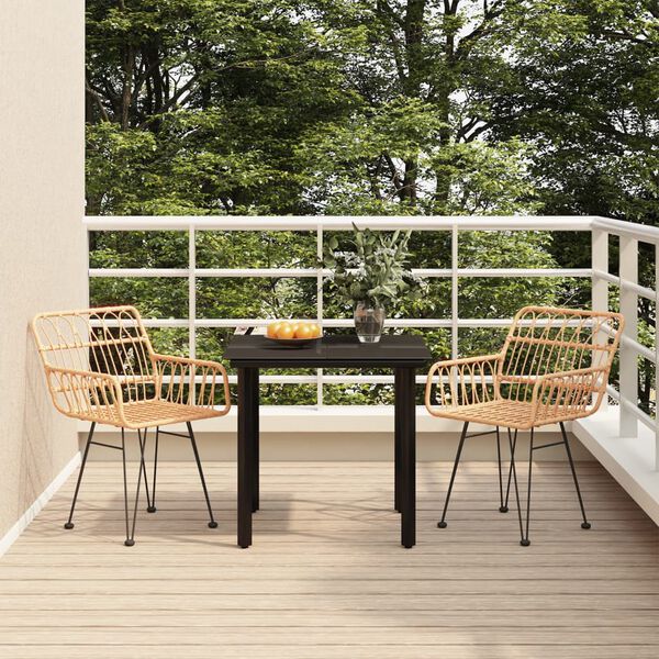 vidaXL Garden Dining Set Black