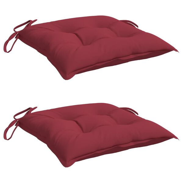 vidaXL Chair Cushion Set of 2 Wine Red