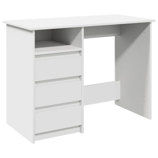 vidaXL Desk White Engineered wood Large Desk Rectangular Modern