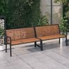 vidaXL Garden Bench Brown Steel Large Durable Garden Bench
