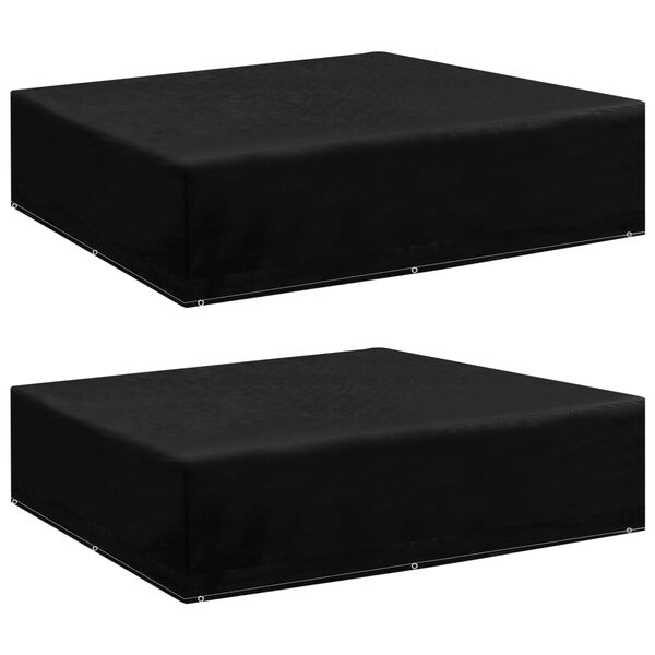 vidaXL Garden Furniture Cover Set of 2 Black Polyethylene, Aluminum