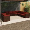 vidaXL Garden Lounge Set Brown, Cinnamon Red