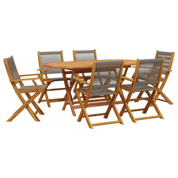 vidaXL Garden Dining Set Grey