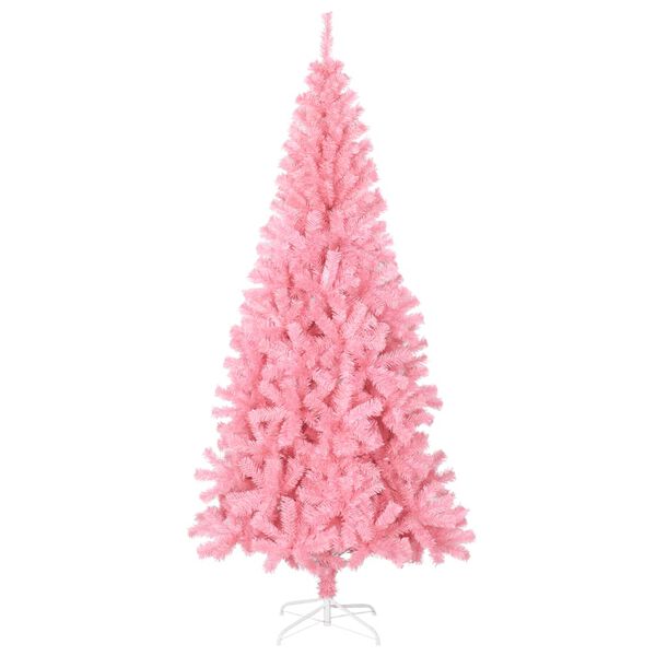 vidaXL Artificial Christmas Tree Pink PVC, steel Tall