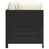 vidaXL Garden Sofa Black PE rattan 2-seater Removable Covers