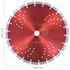 vidaXL Diamond Cutting Disc with Turbo and Holes Steel 11.81 "