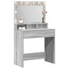 vidaXL Dressing Table with Shelf Grey Sonoma 29.72 x 16.14 x 53.15 in