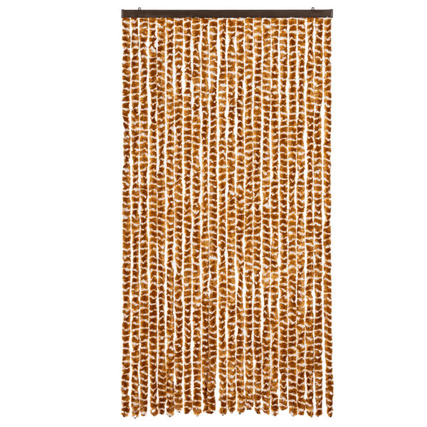 vidaXL Fly Curtain Ochre and White 39.4x90.6" Chenille