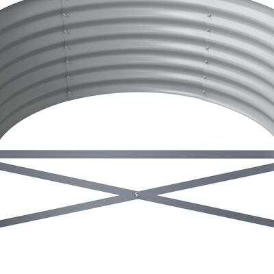 vidaXL Garden Raised Bed Powder-coated Steel 201.6"x31.5"x14.2" Gray