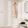 vidaXL Coat Stand White Powder-coated iron, solid beech wood, marble