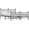 vidaXL Bed Frame Black Steel 63 x 79 in Bed Frame Rectangular