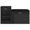 vidaXL Shoe Bench Shiny black Engineered wood, MDF, faux leather