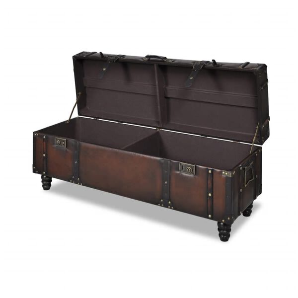 vidaXL Storage Bench Dark Brown