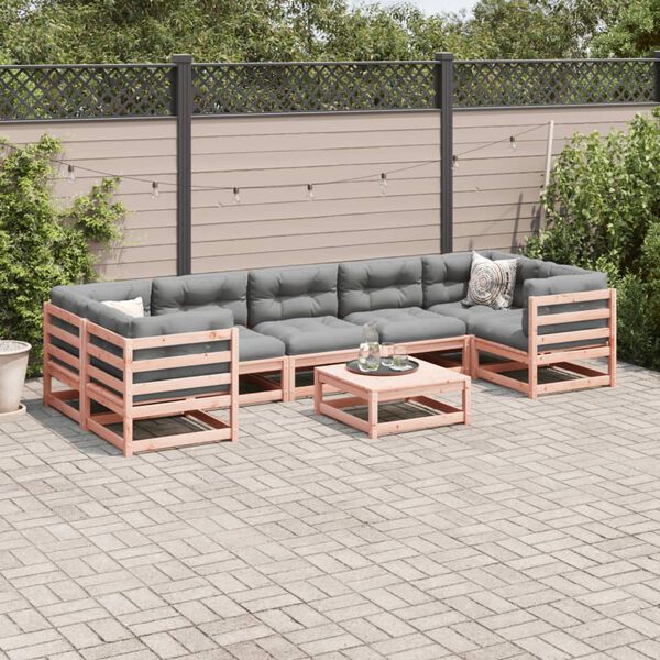 vidaXL Garden Sofa Set Reddish-brown Solid Douglas Fir Wood Large