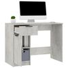 vidaXL Desk Concrete Gray Engineered Wood Medium Desk Rectangular