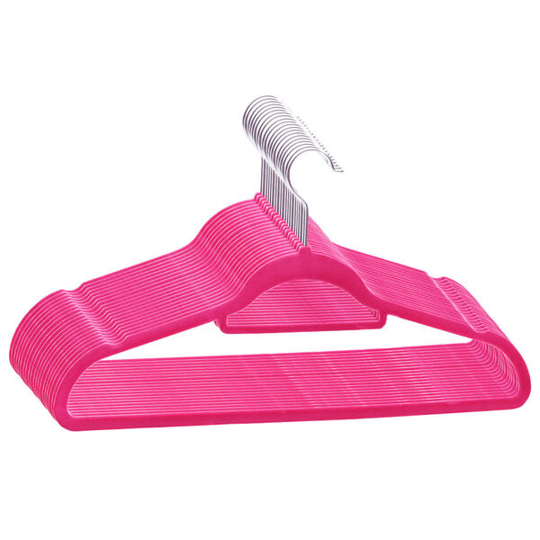 vidaXL Hanger Set of 20 Pink ABC plastic, zinc alloy, velvet Standard
