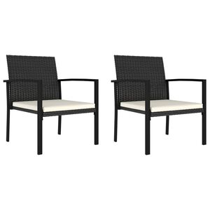 vidaXL Dining Chair Set of 2 Black and Cream