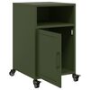 vidaXL Bedside Cabinet Set of 2 Olive Green Cold-Rolled Steel Medium