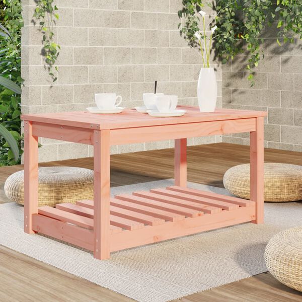 vidaXL Garden Table Natural Wood Solid Douglas Wood Medium Storage