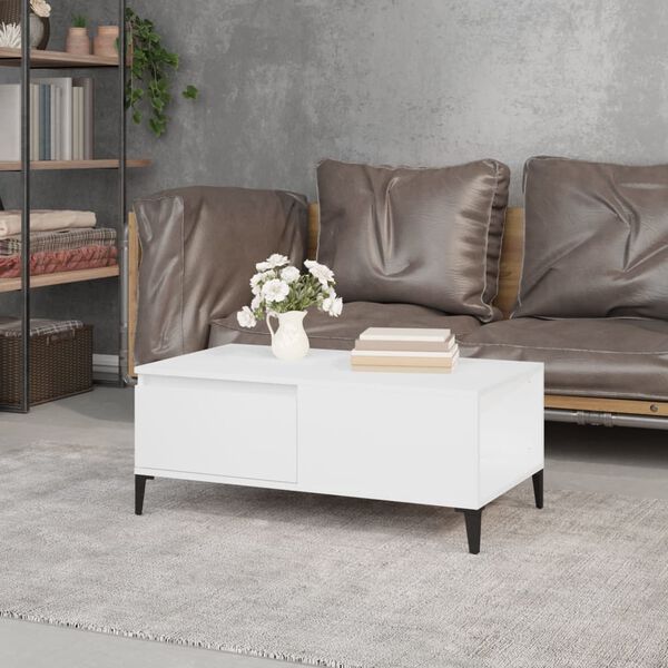 vidaXL Coffee Table White 35.4x19.7x14.4" Engineered Wood