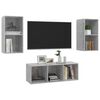 vidaXL TV Cabinet Set Concrete Grey Engineered Wood Medium