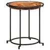 vidaXL Side Table Set Brown and Black Solid acacia wood, iron Large