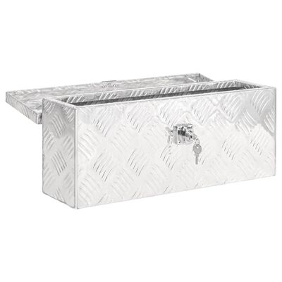 vidaXL Storage Box Silver 19.7"x5.9"x8.1" Aluminum
