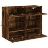 vidaXL TV Wall Cabinet Smoked Oak Engineered Wood TV Wall Cabinet