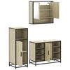 vidaXL Bathroom Furniture Set Sonoma oak Engineered wood, metal, glass