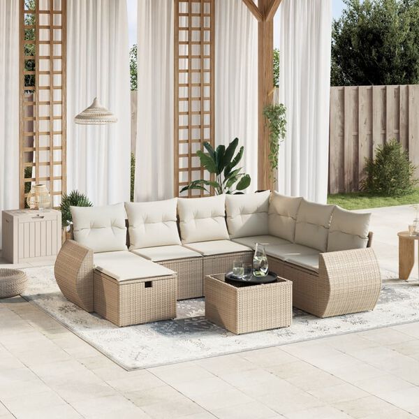 vidaXL Garden Sofa Set Beige