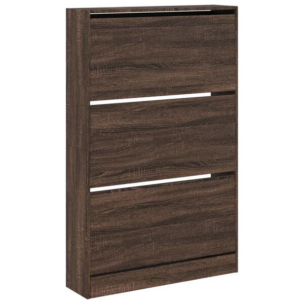 vidaXL Shoe Cabinet Brown Oak 31.5"x8.3"x49.4" Engineered Wood