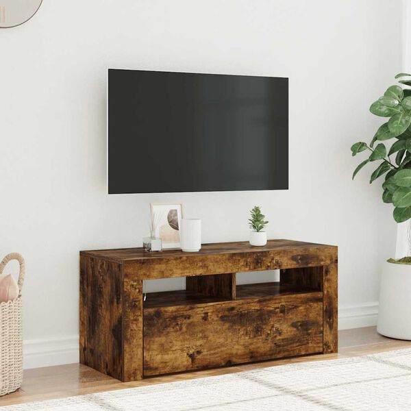 vidaXL TV Cabinet Smoked Oak Engineered wood TV Cabinet Rectangular