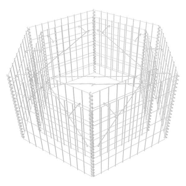 vidaXL Gabion Raised Bed Silver Galvanized steel Heavy Weight Endurance