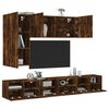 vidaXL TV Wall Cabinet Smoked Oak Engineered Wood Large TV Wall Cabinet