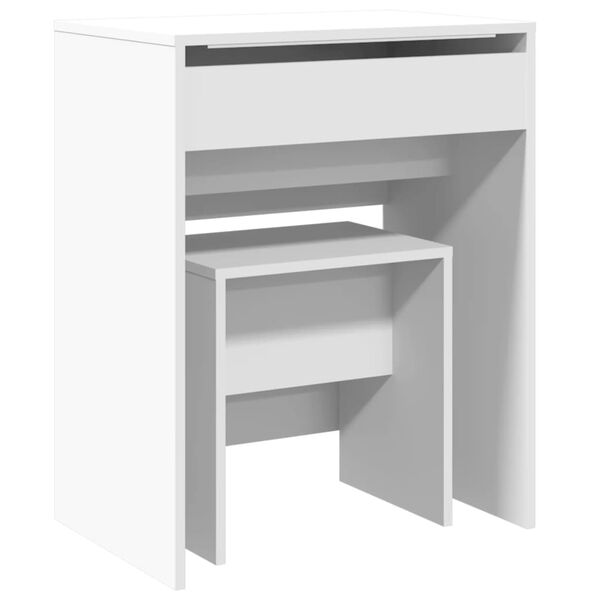 vidaXL Dressing Table White Engineered wood, glass Medium Dressing Table