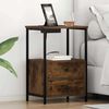 vidaXL Bedside Cabinet 2 pcs Smoked Oak 15.75 x 12.20 x 23.62 in