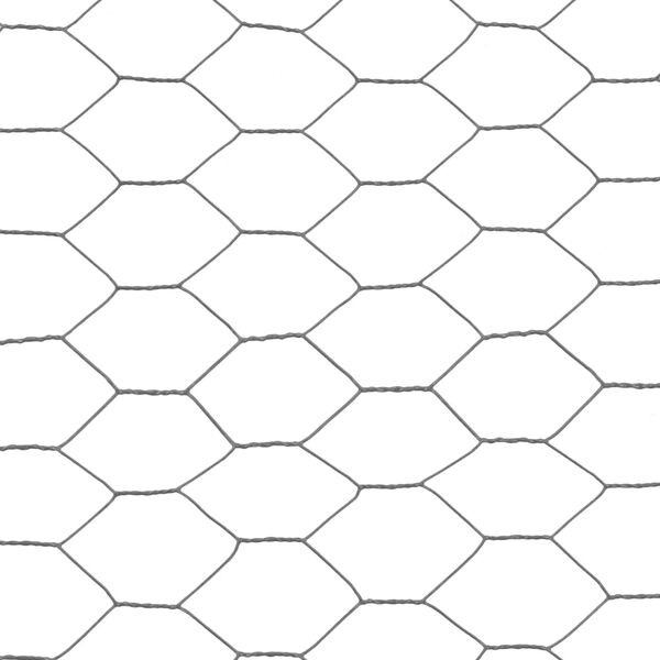 vidaXL Chicken Wire Fence Steel with PVC Coating 82.0x1.6' Grey