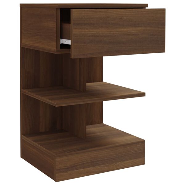 vidaXL Bedside Cabinet Set of 2 Brown Oak Engineered Wood