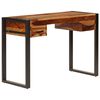 vidaXL Desk Brown Solid Acacia wood, Powder-coated steel Medium Desk