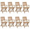vidaXL Garden Chair Set of 8 Beige, Natural Wood