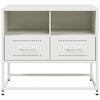 vidaXL TV Cabinet White Steel Medium TV Cabinet Rectangular