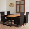 vidaXL 5 Piece Patio Dining Set Black