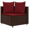 vidaXL Patio Sofa Set Set of 5 Brown