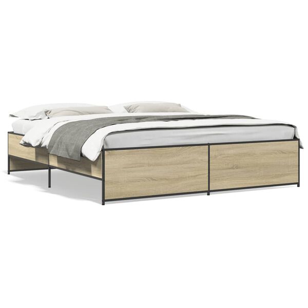 vidaXL Bed Frame Sonoma Oak Engineered wood Super King Strong