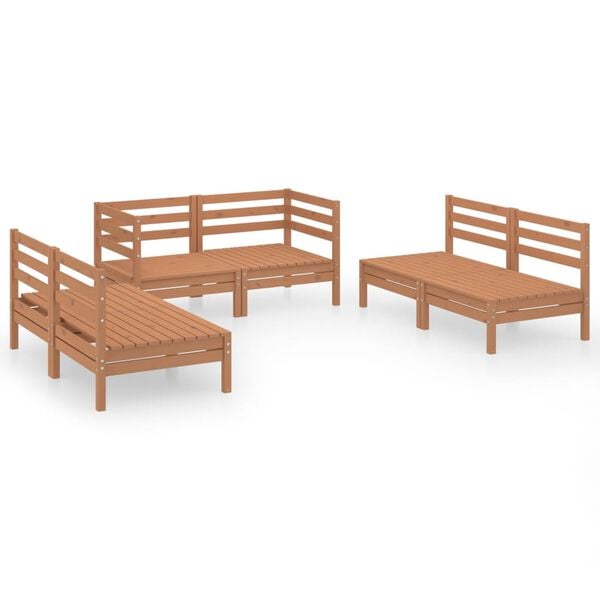 vidaXL Garden Lounge Set Honey Brown Solid Pinewood Medium Modular