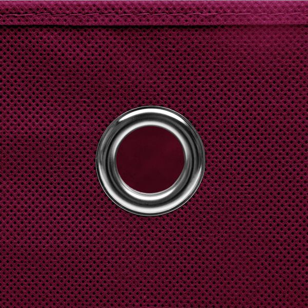 vidaXL Storage Box Set of 4 Dark Red Non-woven fabric