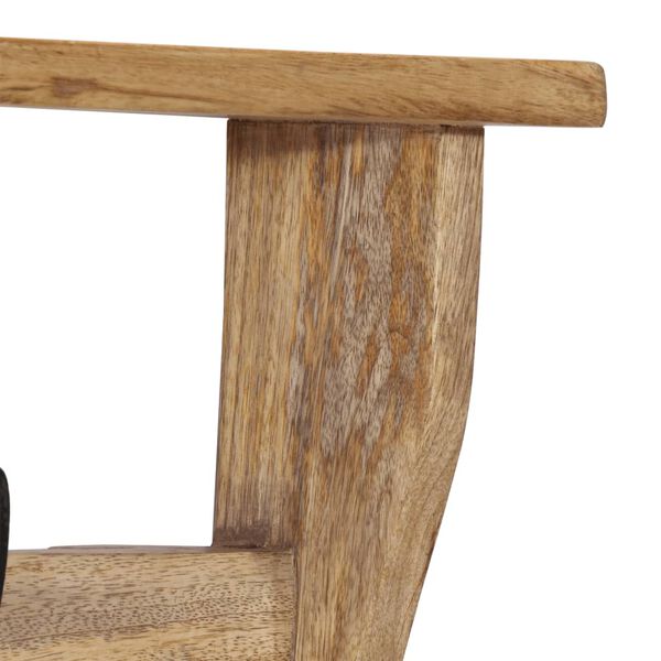 vidaXL Coat Rack Natural wood, Black Solid mango wood, Iron Large