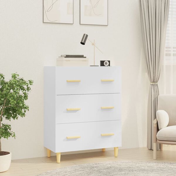 vidaXL Sideboard High gloss white Engineered wood Medium Sideboard