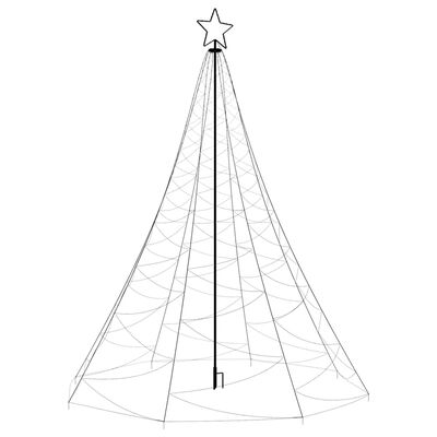 vidaXL Christmas Tree with Metal Post 1400 LEDs Cold White 16 ft